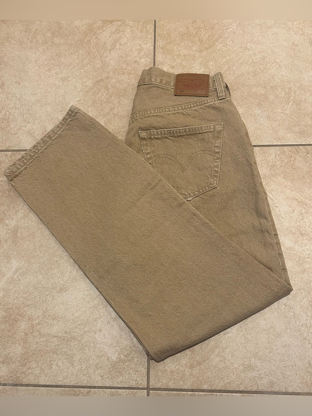Levi’s 501 Beige Khaki Brown Jeans Button Fly 32x30 See Description